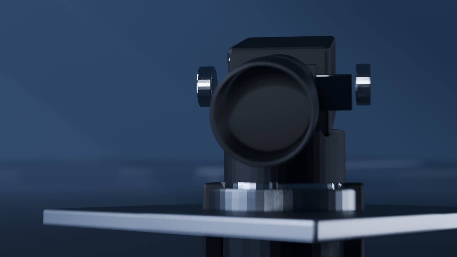 Pan-Tilt-Kamerakopf auf einem Mast, Blender-Rendering